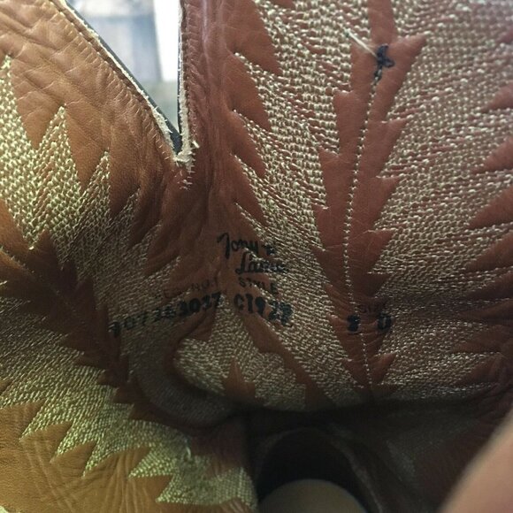 Tony Lama Vintage Smooth Ostrich Round Toe Cowboy Boots Mens 8 D - Picture 4 of 12